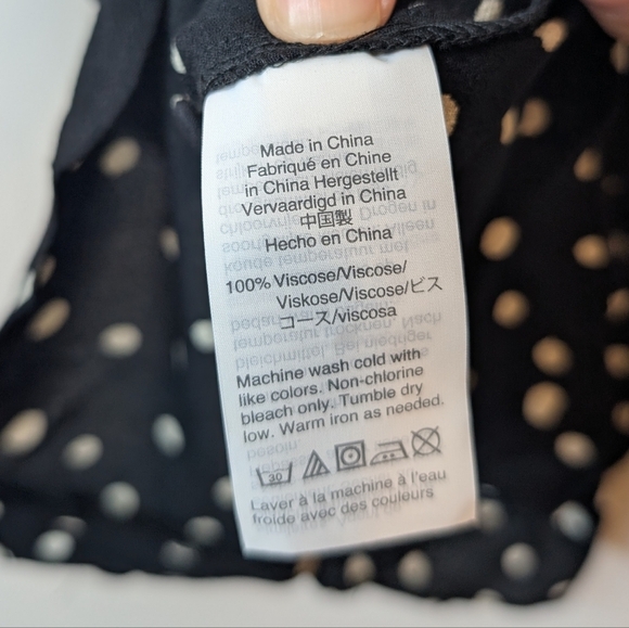 NWT Madewell Ruffle Strap Cami Top Black Painted Dots Polka Dot Size 0 - Picture 10 of 12